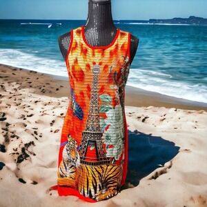 Parisian Bikini Cover Up With Rhinestones On The Eiffel Tower. *New*